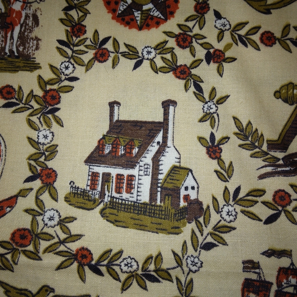 FABRIC Charming Vintage Americana Print Fabric, 4 yd x 36 in - Picture 3 of 8